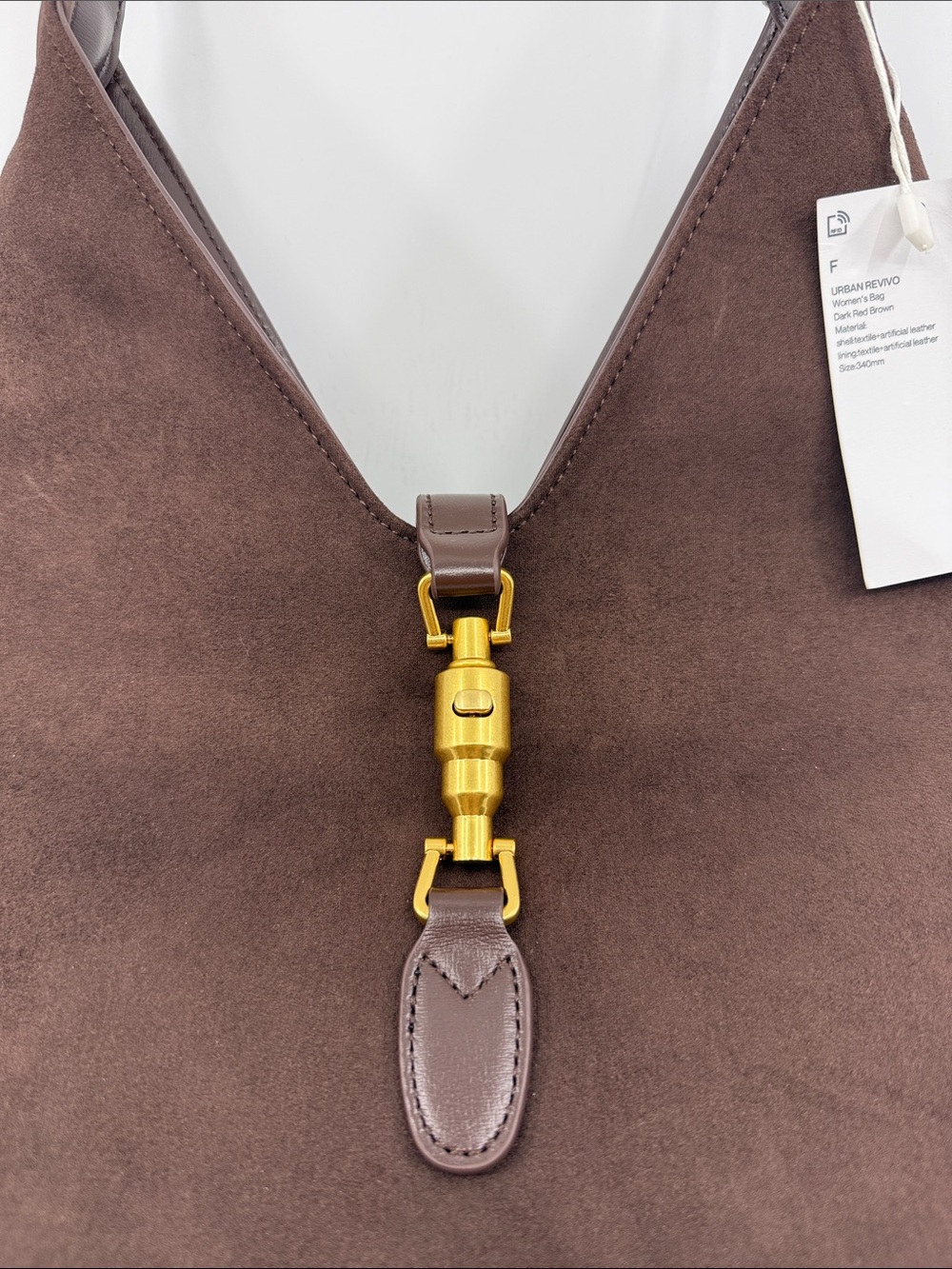 Classic Dark Brown Shoulder Bag with Gold Accent - brand new - Picture 4 of 6